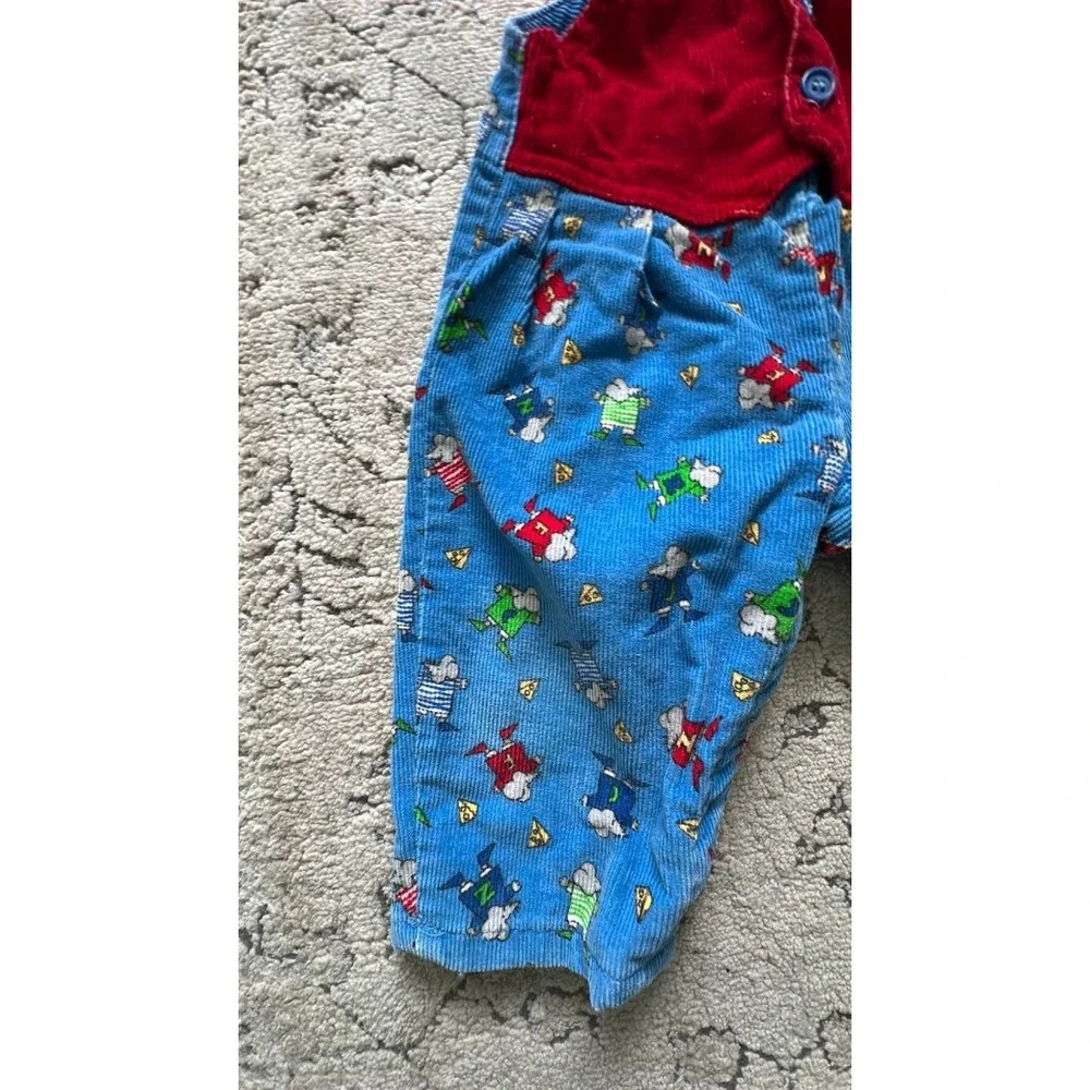 vintage Oshkosh corduroy‎ mice vest overalls STS ~15